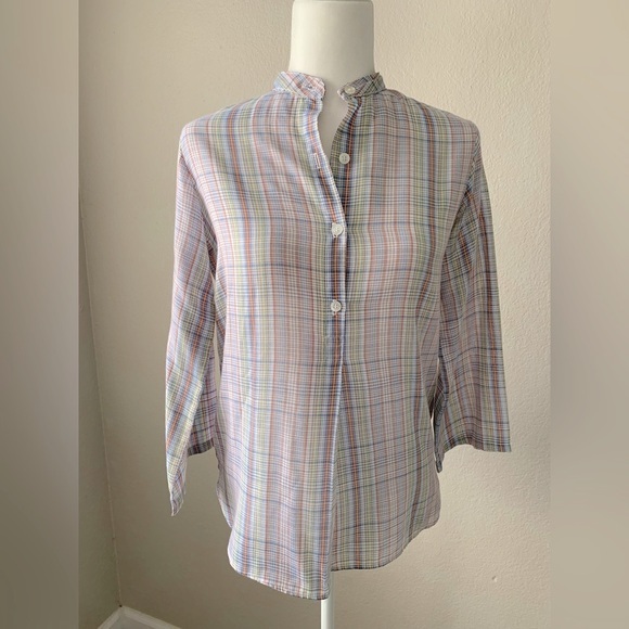 Oak Hill Tops - Oak*Hill Multicolor Plaid Button-Up Shirt Size Small